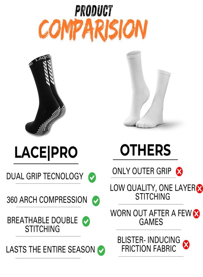 LACE|PRO Grip Socks Soccer Anti Slip Athletic Socks for Men Women Soccer Grip Socks Men and Women Athletic Socks for Football US 8-13 Size - Image 4